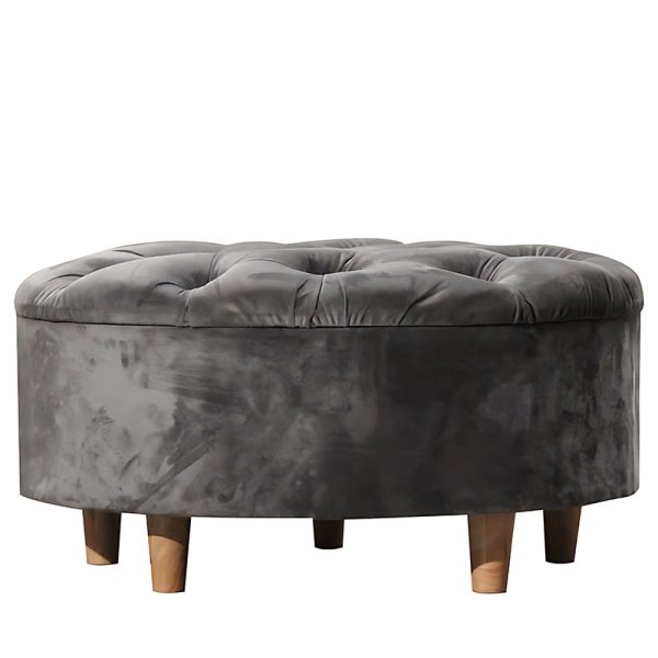 Round storage ottoman (Grey)